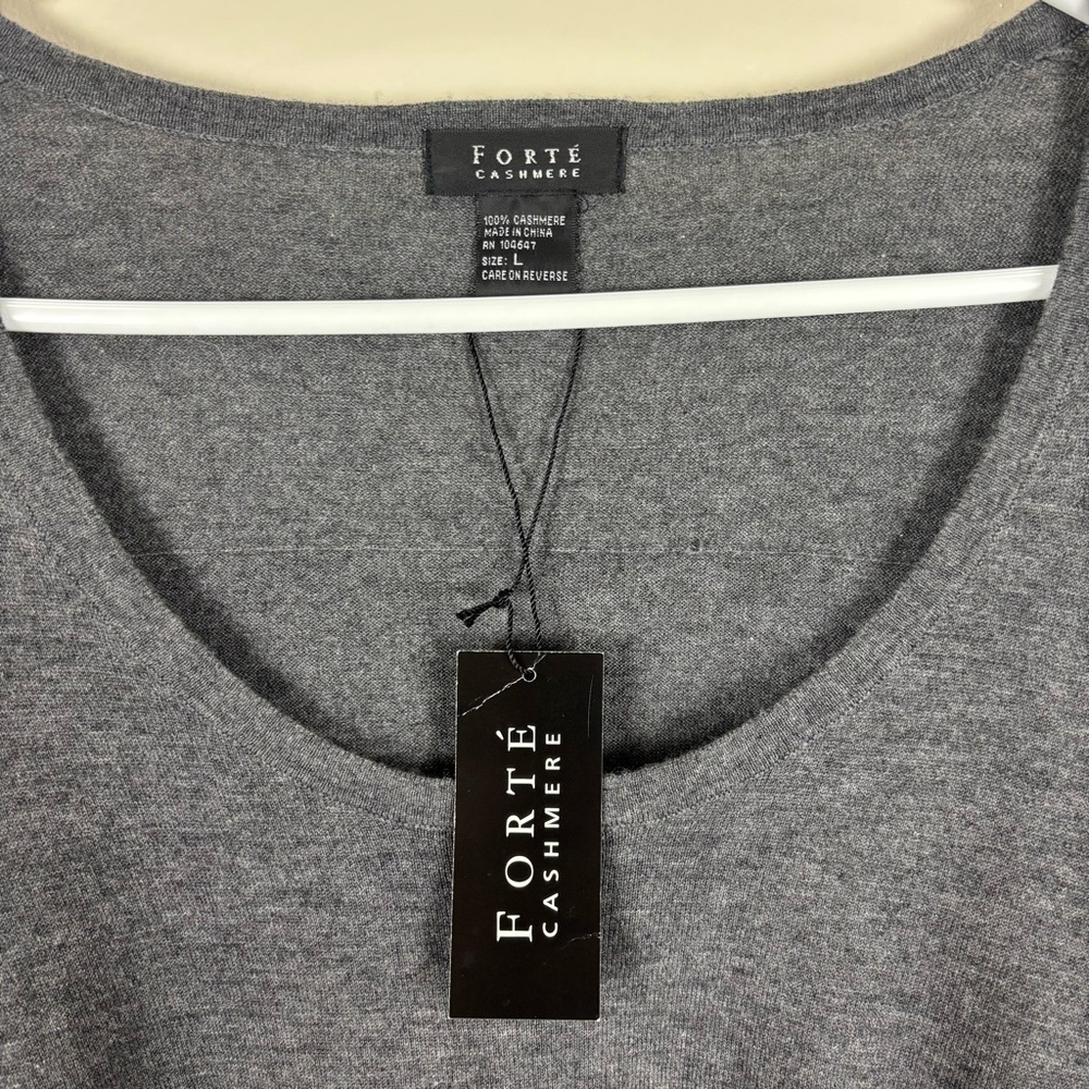 Forte Cashmere Long Sleeve Draped 100% Cashmere Sweater Women’s Size Large NWT - Picture 2 of 6